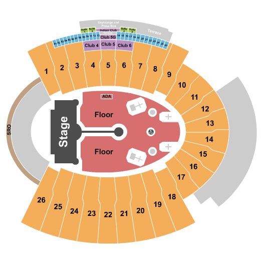 Sun Bowl Stadium Coldplay Seating Chart